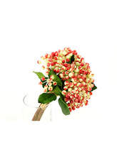 Přízdoba žluto červená. Květina umělá.