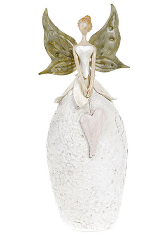 Víla v zelenkavém nádechu, polyresin/kov.