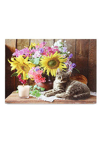 Obraz, nástěnná svítící dekorace - 1 ks LED světla.