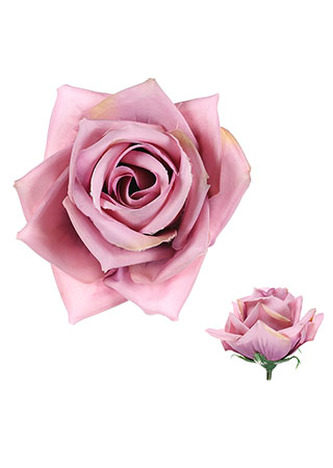 Růže, barva fialová.  Květina umělá vazbová. Cena za balení 12 kusů