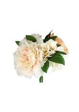 Růže a pivoňky, puget, barva smetanová. Květina umělá.
