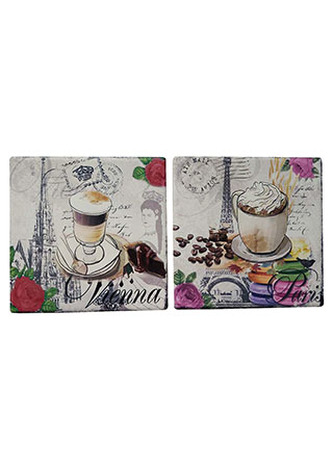 Podtácky z keramiky a korku. Cena za sadu 4ks.