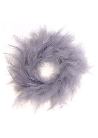 Závěsná dekorace z peří - Věneček 20 cm - šedý