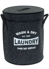 Koš prádelní z plsti s víkem,  barva tmavě šedá