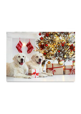 Obraz nástěnná svítící dekorace -  7 ks LED světla, zimní motiv