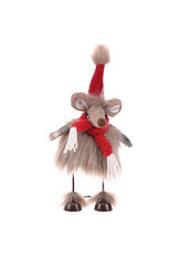 Myšák s červenou šálou a čepicí, hejbající se tělo.