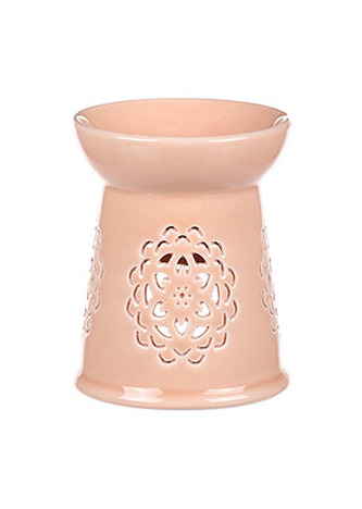 Aroma lampa s motivem mandaly, meruňková barva, porcelán.