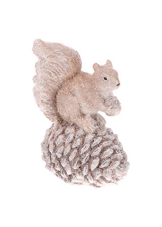 Veverka se šiškou, zimní dekorace z polyresinu