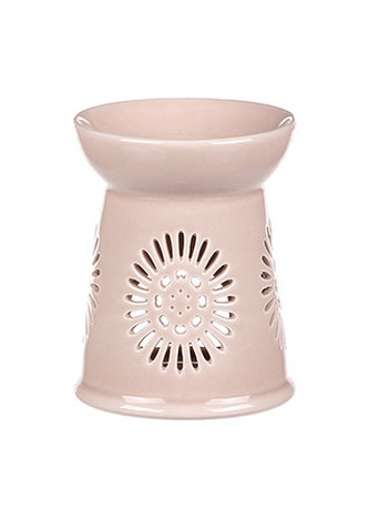 Aroma lampa s motivem sedmikrásky, světle hnědá barva, porcelán.