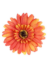 Gerbera, barva oranžová. Květina umělá vazbová.  Cena za balení 12 kusů