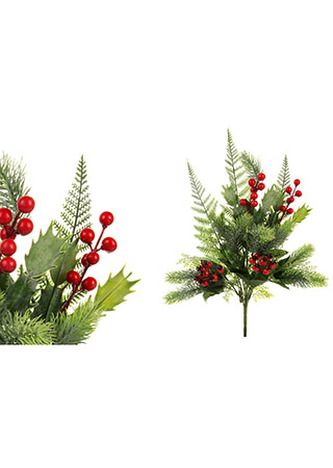 Větvička s bobulemi a šípky. Květina umělá plastová.