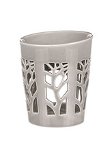 Aroma lampa, motiv strom života, šedivá barva, porcelán.