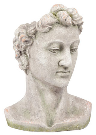 Bysta muže, dekorace z MgO keramiky s otvorem pro květináč.