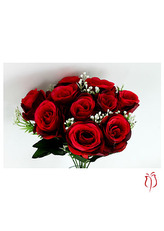 Růže, puget, barva červená. Květina umělá.