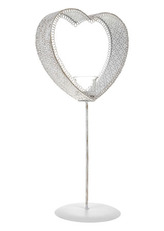 Svícen kovový ve tvaru srdce. Na čajovou svíčku.