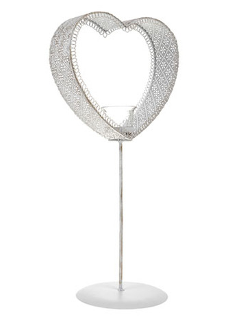 Svícen kovový ve tvaru srdce. Na čajovou svíčku.