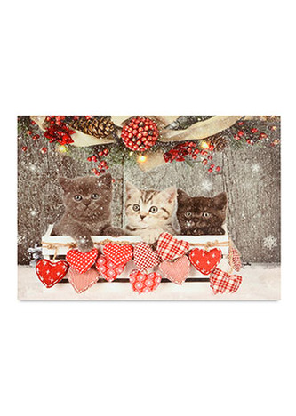 Obraz nástěnná svítící dekorace - 3 ks  LED světla, zimní motiv