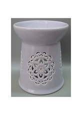 Aroma lampa s motivem mandaly, fialová barva, porcelán.