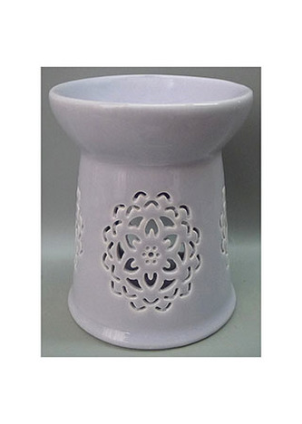 Aroma lampa s motivem mandaly, fialová barva, porcelán.