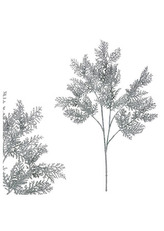 Větev, umělá vánoční dekorace barva stříbrná