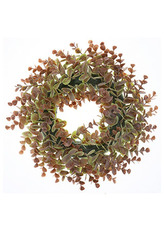 Eukalyptový věněc, podzimní hnědá barva.