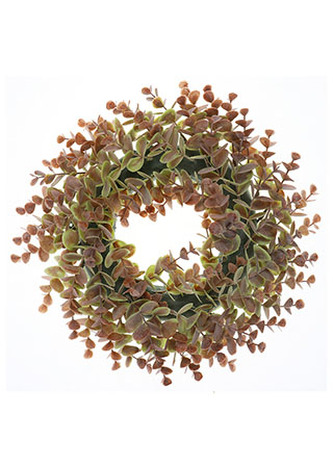 Eukalyptový věněc, podzimní hnědá barva.