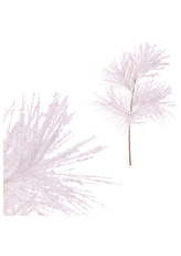 Větvička bíle ojíněná, vánoční umělá dekorace