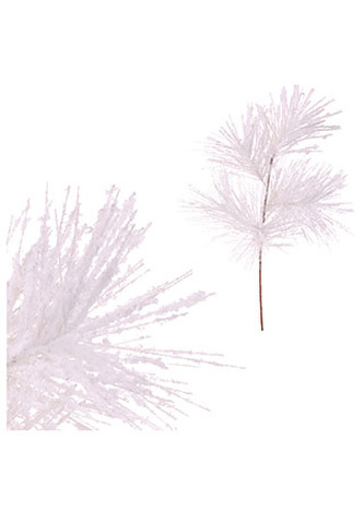 Větvička bíle ojíněná, vánoční umělá dekorace