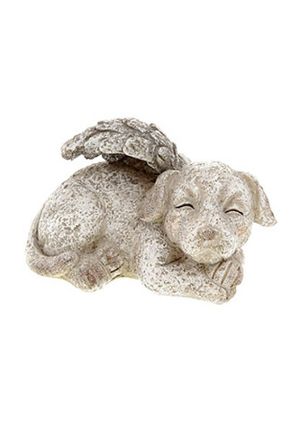 Pes s andělskými křídly,  dekorace z polyresinu.