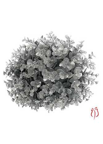 Eukalyptus koule - stříbrná barva s glitry. Průměr 24cm.