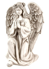 Anděl z polyresinu s LED světlem (baterie na solární dobíjení). Dekorační zboží.