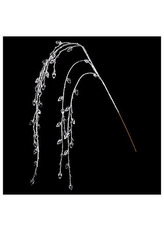 Větev vánoční stříbrná, s ledovými kamínky.