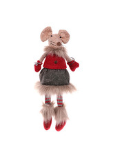 Myška v sukni, sedící, textilní dekorace