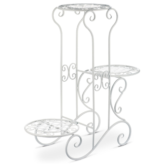 Stojan na květiny, kov, bílý lak