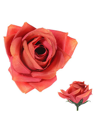 Růže, barva oranžová. Květina umělá vazbová. Cena za balení 12 kusů