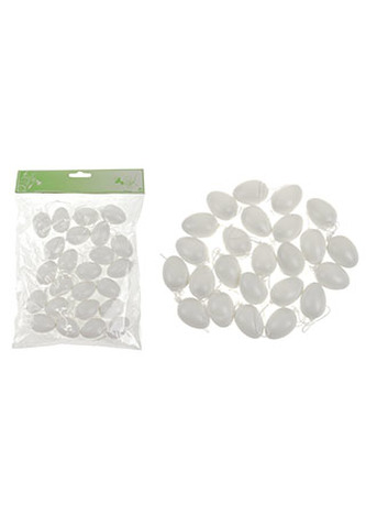 Vajíčka plastová 4cm, (24 kusů v balení) barva bílá