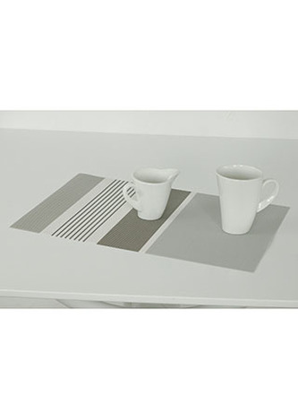 Prostírání plastové - šedo-hnědý proužek