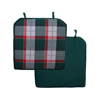 Podsedák 40*40 cm, Káro tmavě zelený