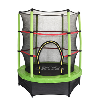 Trampolína CROSS se sítí, zelenočerná, 140x140x160cm