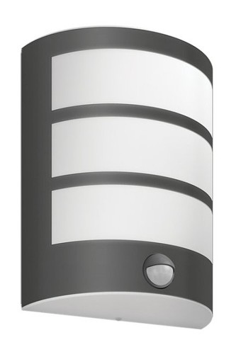 LED Venkovní nástěnné svítidlo s pohybovým senzorem Philips PYTHON 8719514417632 1x6W 450lm 2700K IP44 antracitové