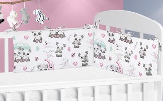 Mantinel do dětské postýlky - medvídek panda - 70x28 cm