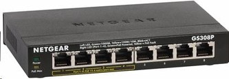 Netgear GS308P Gigabit Switch 8 portů, 4 porty jsou PoE, celkem 53W pro PoE Netgear GS308P Gigabit Switch 8 portů, 4 porty jsou PoE, celkem 53W pro PoE