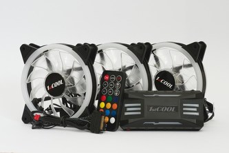 1stCOOL Fan KIT AURA EVO 2 ARGB, 3x Dual Ring ventilátor + řadič + dálkový ovladač