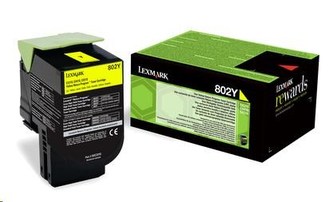 LEXMARK Yellow toner 802Y pro CX310/410/510 z programu Lexmark Return (1000 stran)