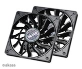 AKASA ventilátor Slimfan, 120 x 15mm, kluzné ložisko, pro HTPC systémy, PWM 4pin, 2ks v balení