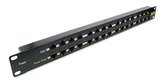 Patch panel POE UTP cat.5e 16p 1U Black (provedení 19" rack)