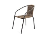 HAPPY GREEN Křesílko ocelové PE RATAN, hnědé