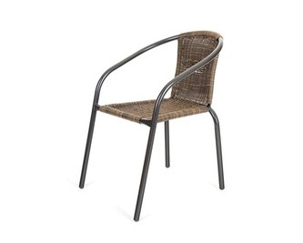 HAPPY GREEN Křesílko ocelové PE RATAN, hnědé