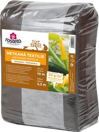 Neotex / netkaná textilie Rosteto - černobílý 50g šíře 10 x 3,2 m