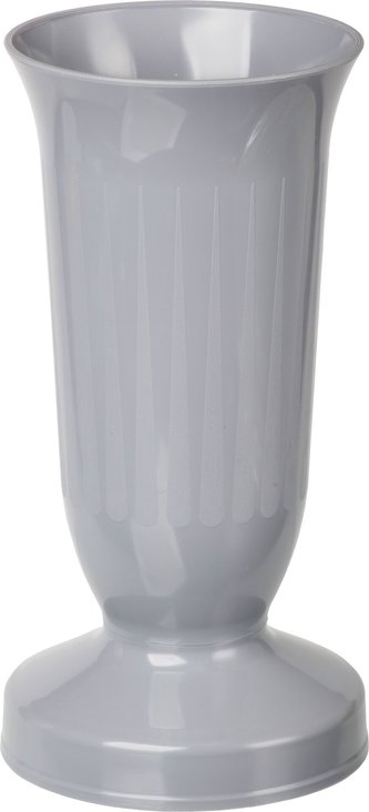 Váza hřbitovní kalich šedá - těžké dno